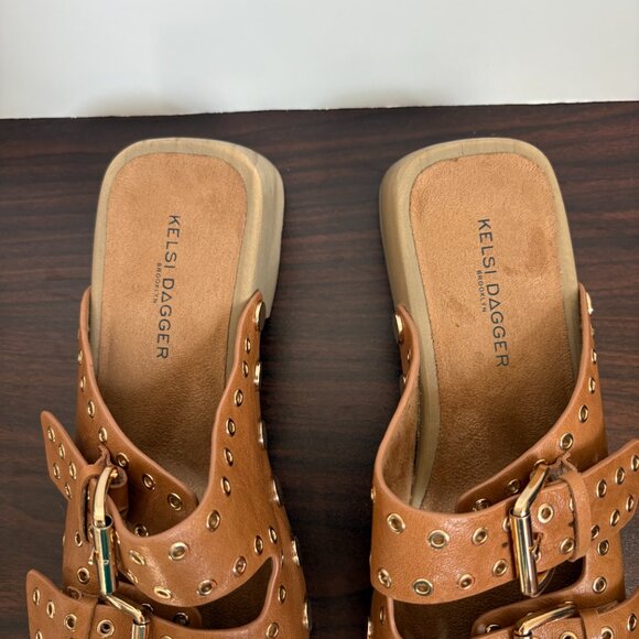Kelsi Dagger Brooklyn Jolt Tan Clog Sandals Women's Size 7 - Picture 3 of 9